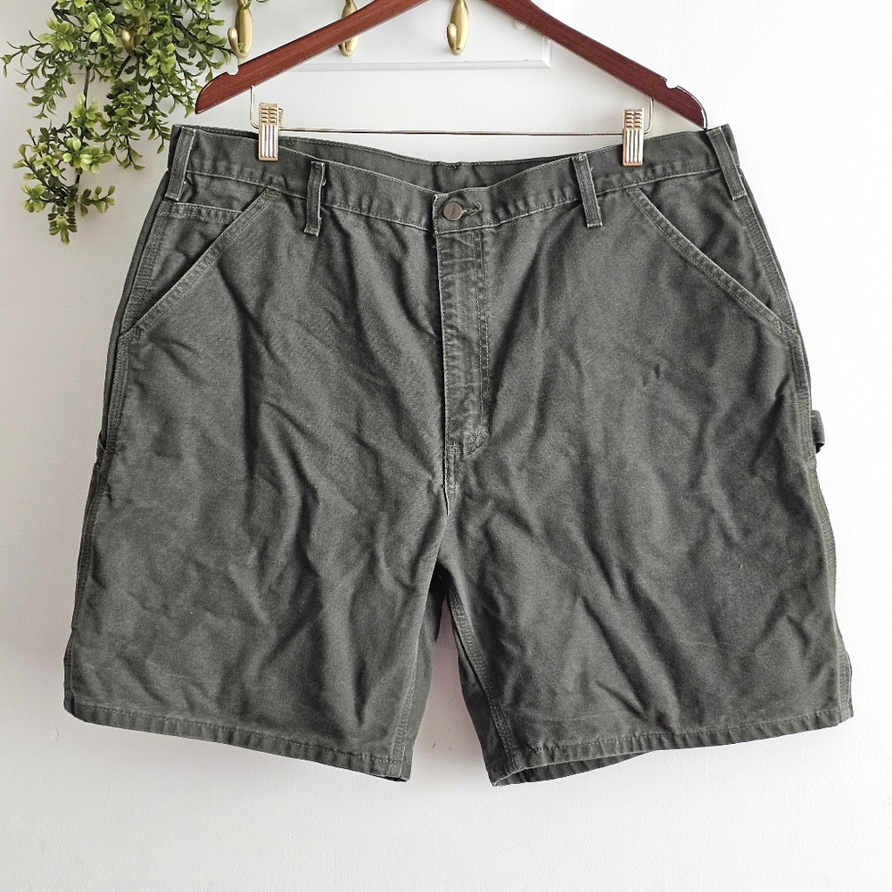 Carhartt B25 Mos Washed Duck Work Shorts Mens 40 Moss… - Gem